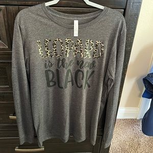 Vinyl leopard is the new black on a Bella canvas tee